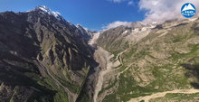  Авиапанорама ущелья Цей, скала Монах / Aerial panorama of the Tsey gorge, Monk rock 